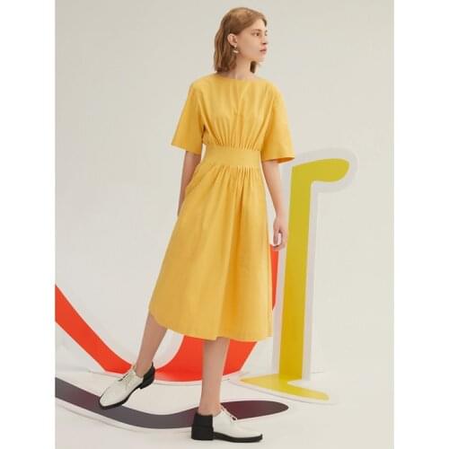 Summer Dress Female Solid Casual Womens Dresses Party Woman Summer Beach Dresses Folds Short Sleeve Summer Dress Woman 2021