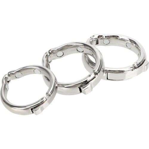 Adjustable Size Penis Sleeve Delay Ejaculation Metal Sex Toys For Men V Type Magnet Cock Ring Foreskin Correction Penis Ring