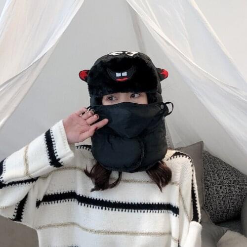 H3555 Women Bomber Hat Men Winter Warm Thick Ear Protection Outdoor Cycling Windproof Cap Kids Cartoon Children Cute Cotton Hats