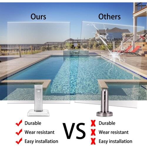 Glass Clam Fence Clamp Round Stainless Steel Clamp Holder Bracket Clip For Glass Shelf Spigots Stairs Swimming Pool Spigot Glass