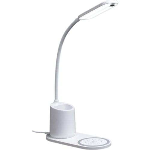 Desk Lamp LED, Desk Lamps with Wireless Charger Dimmable ,Energy Saving USB Rechargeable for Bedroom, Study, Work
