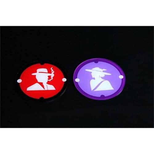 100*100*3 mm high quality round acrylic WC man women service toilet adhesive service sign wall board door sign sticker