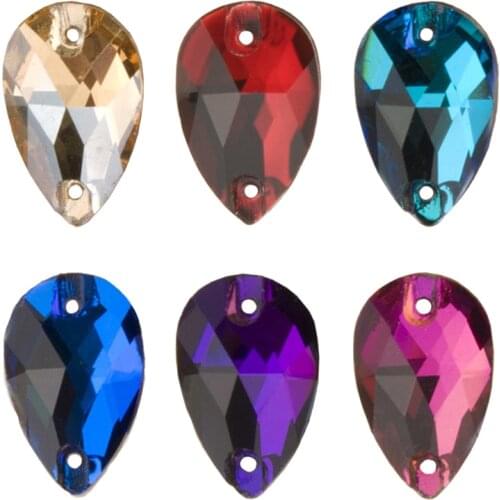 YANRUO 3230 Drop AAAAA Flatback Glass Stones Sewn Rhinestones Glitter Strass Handicraft Sewing Crystals For Needlework