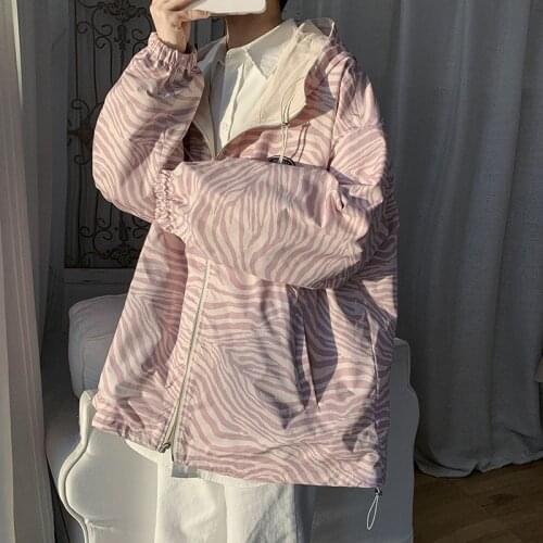 Womens Coat Spring And Autumn Women Jacket Casual Loose Baseball Jacket Wear On Both Sides Womens Windbreaker Hooded Korean