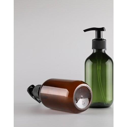 1pcs 300ml Empty Refillable Bottles Body Lotion Container Pump PET Shampoo Cosmetic Emulsion Jar Pressed Filled Travel Bottle