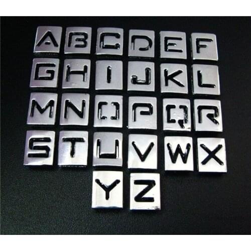 10pcs 8mm A-Z Square Slide letters slide charms DIY letters DIY Charm fit pet collar