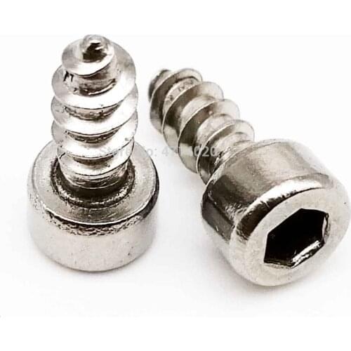 10/50pcs M2 M2.6 M3 M3.5 M4 304 A2-70 stainless steel Allen Hex Hexagon Socket Cap Head Self-tapping Screw Furniture Wood Screw
