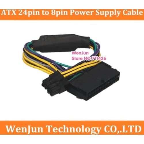 10ps/lot ATX 24Pin Female to for DELL Optiplex 3020 7020 9020 T1700 Server Motherboard 8Pin Male Adapter Power Cable Cord 30cm