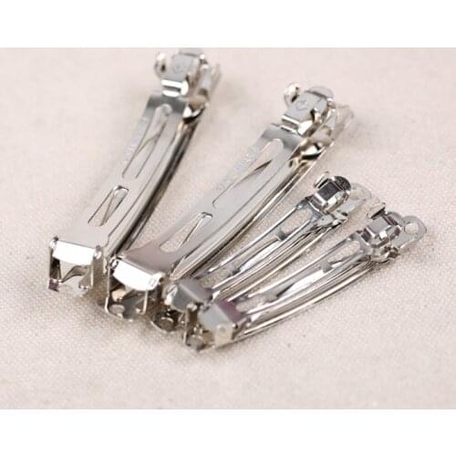 10pcs Metal French Barrette Automatic Spring Hair Clips Blank Settings Accessories For DIY Making Handmade Bow Hairpin Findings