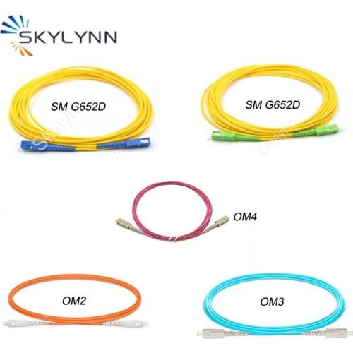 10PCS SC to SC Connector 2 Meter Fiber Optic Patch Cord, SM G652D MM OM2/OM3/OM4 SX Core 3.0MM LSZH Jacket Jumper For Telecom