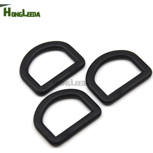 100pcs/lot 25mm 1inch black POM adjustable buckles plastic slider D ring backpack webbing straps HLD/M313-25