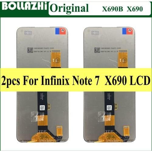 2 Piece/lot For Infinix Note 7 X690 LCD Display Screen Assembly Full Complete Touch and Replacement Parts 6.95" x690 lcd note7