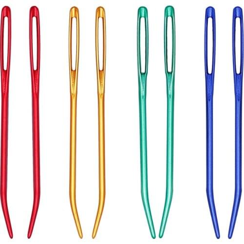 2PCS Large Eyes Blunt Yarn Needles Knitting Darning Needles Sewing Needles Weaving Needles for Beading Quilting Crochet