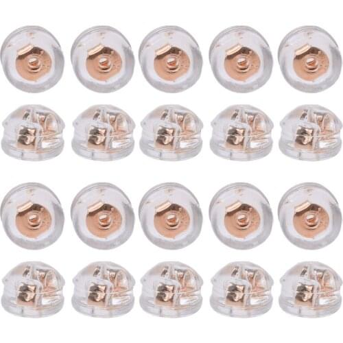 20Pcs Hypoallergenic 925 Sterling Silver Earring Backs Coated with Soft Silicone Mushroom Style Earrings Backs Findings