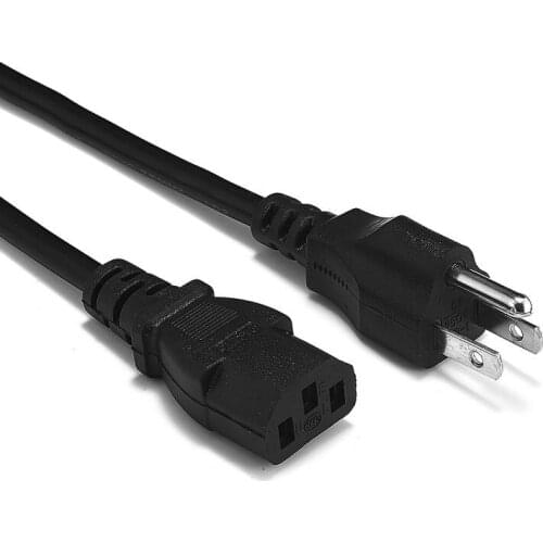 200pcs USA US AC Power Cord 3 Prong American IEC C13 Power Supply Lead Cable 1.2m Wires For PC Computer