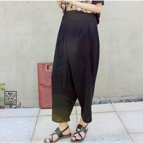 2015 Authentic Linen Trousers loose Harem Loose Baggy Linen Ladies Pants 18095
