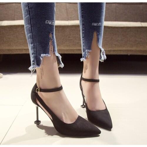 2020 High Heels Shoes Women High Quality Frosted Leather Spring Wedding Pumps Platform Female Casual Thin Heels Shoes W37-79