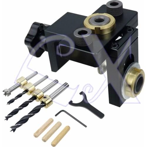 3 in 1 Woodworking Straight Hole Punch Locator Round Dowel Locator Furniture Punch Connector Hole Punch