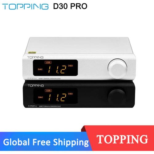 TOPPING D30pro 4×CS43198 DAC XU208 DSD256 & PCM384kHz Hi-Res Decoder D30 PRO Preamplifier Function with Remote Control