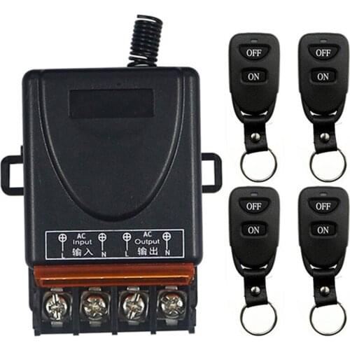 Wireless Remote Control Light Switch 10A Relay Output Radio AC 110V 220 V 1CH 1CH Receiver Module + Belt buckle Transmitter