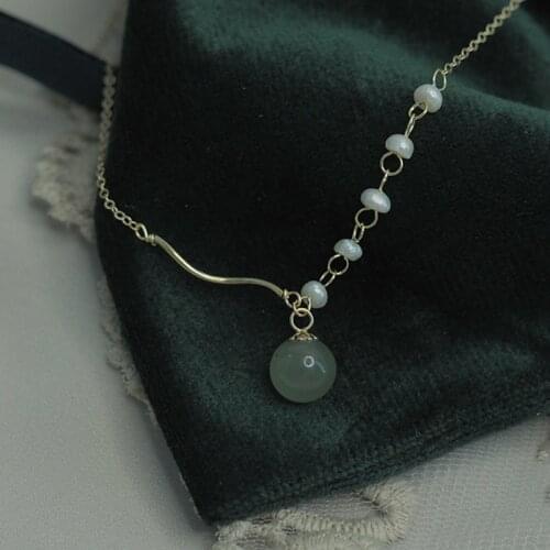 925 Sterling Silver Green Crystal Ball Charm Pendent Necklace For Women Girls Party Jewelry Choker Collar dz231
