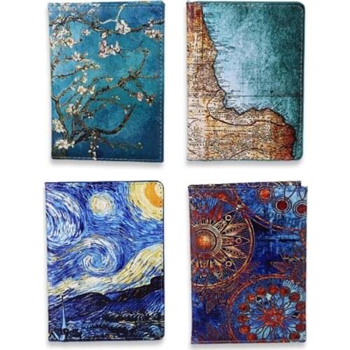 Starry Sky Passport Cover Portable PU Leather Travel Wallet Landscape Passport Holder Unisex Case For ID Passports Storage Bag