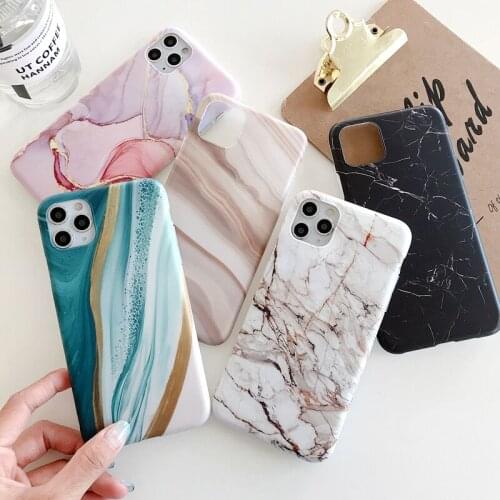 LOVECOM Classic Vintage Marble Phone Case For iPhone 12 Mini 11 Pro Max XR XS Max X 8 7 Plus Matte Soft IMD Back Cover Cases