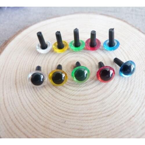 40pcs smooth stem plastic toy eyes without washer 6/7.5/9/10.5/12/15/16.5/18mm color option