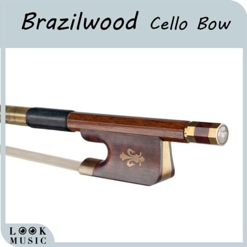Well-balanced Brazilwood 4/4 Cello Bow Round Stick W/Snakewood Frog Durable Cello Parts & Accessories