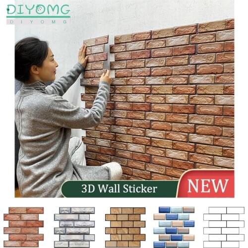 Brick 3D Wall Panels Peel and Stick Wallpaper for Living Room Bedroom Background Self-adhesive Sticker Stereo Wall Decoration