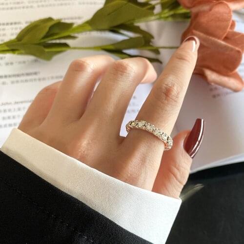 Vienkim New Brand Jewelry White Color Inlay Cubic Zirconia Unique Shaped Ring For Women Wedding Engagement Size 2021 Accessories