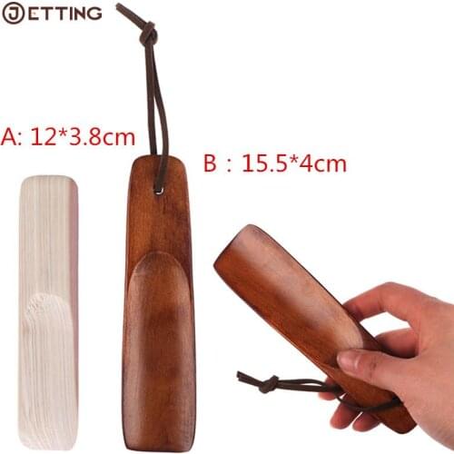 Longe 12cm / 15cm Solid Wood Shoehorn Natural Wooden Shoe Horn Durable Shoes Lifter Accessories For Seniors