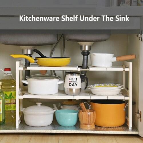 Scalable Kitchenware Shelf Under The Sink Multi-function Kitchen Drain Storage Rack for Tableware Kitchen Accessories Organizer
