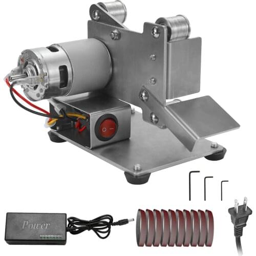 Multifunctional Grinder Mini Electric Belt Sander DIY Polishing Grinding Machine Cutter Edges Sharpener with Sand Belt