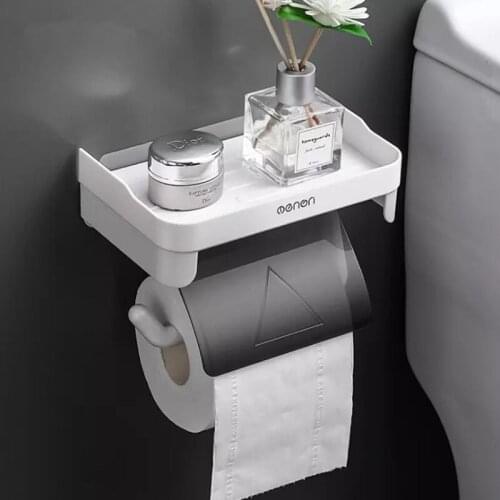 Multifunction Dual Purpose Shelf Napkin Holder Toilet Paper Holder Plastic Waterproof Wall For Home Kitchen Bathroom Office