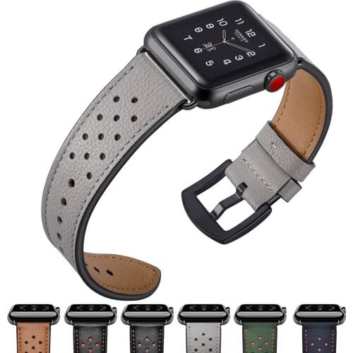 Genuine Leather Watch Band Strap For Iwatch Series 4 3 2 1 38mm 44mm , VIOTOO Colorful Leather WatchStrap Band For Apple watch