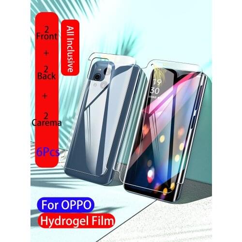 For OPPO Find X3 X2 Screen Protector Reno Ace 2 3 4 5 Pro Plus Hydrogel Film Realme GT NEO Q2 X7 Quantum Soft Front Back Camera