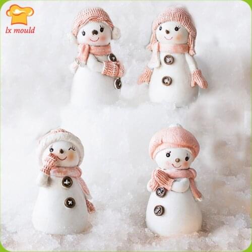 Christmas Snowman Candle Mold Doll Snowman Baby Soap Silicone Mould Childrens Gifts