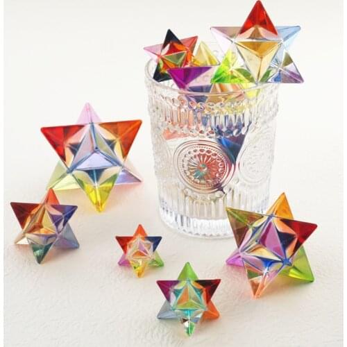 DIY Crystal Epoxy Resin Mold Merkaba Geometric Energy Section Hexagonal Crystal Mirror Silicone Mold Jewelry Making