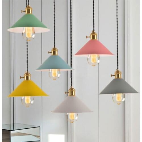 Nordic personality Simplicity Colorful E27 LED chandelier lamp for bedroom living room study child restaurant hanging lighting