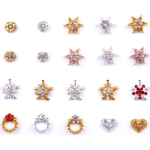 Nail Alloy Crystal Rhinestone 2Color Gold/Silver Rhinestone Alloy Crystal Diamond Nail Jewelry Crystal Nail Art Decoration 100Pc