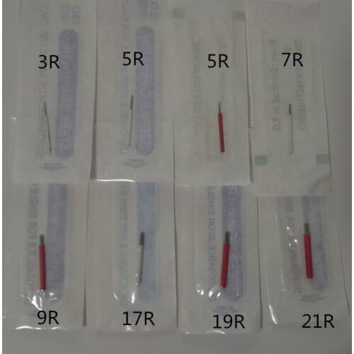 50 Pcs Tattoo Eyebrow Needles 3R 5R 7R 9R 17R 19R 21R Manual Pen Semi Permanent Makeup Tattoo Needles Pen Microblading Needles