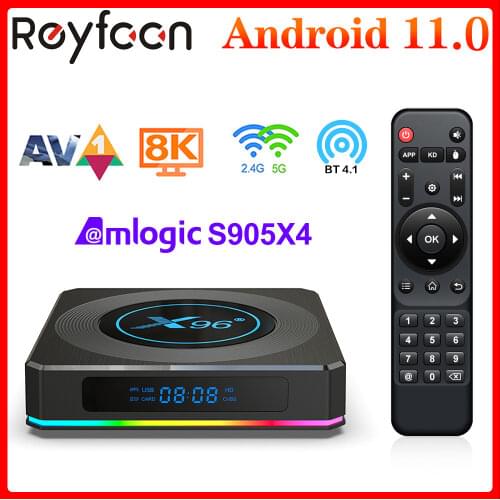 Presale X96 X4 Amlogic S905X4 Android 11 4G 64GB RGB Light TV Box Support AV1 8K Dual Wifi BT4.1 Youtube 32GB Set Top Box X96X4