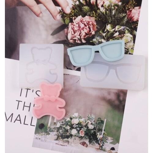 Bear Glasses Epoxy Resin Mold Ornaments Casting Silicone Mould DIY Crafts Jewelry Making Tools