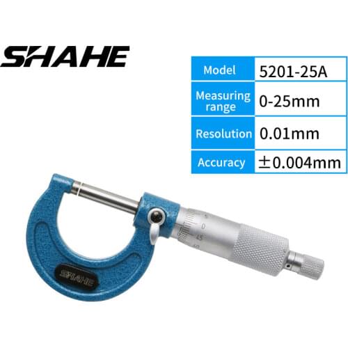 SHAHE High Precision Outside Micrometer 0.01 mm Hard alloy Head Caliper Micrometer Measuring Tools