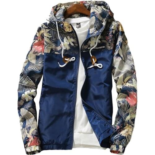 Women Hooded Jackets 2021 Spring Autumn Floral Causal Windbreaker Women Basic Jackets Coats Zipper Lightweight Jackets Famale
