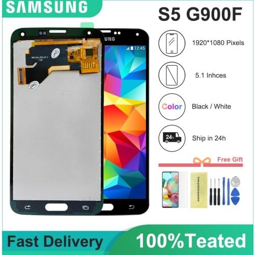 100% Test Lcd for Samsung Galaxy 4G S5 i9600 G900 G900M G900F Lcd Display Touch Screen Digitizer Assembly (not compatible G900H)