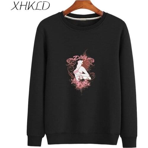 XHKLD Winter Long Sleeve Tops Shirt Pullover Sweatshirt Male Coats Outerwear Men women Slim print Cotton Tracksuits Moleton