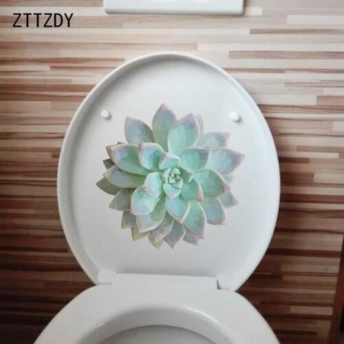 ZTTZDY 24×23.7CM Fresh Succulents Home Room Wall Decoration WC Accessories Toilet Stickers T6-0048