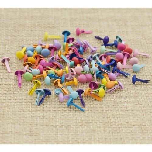 100pcs/pack 5.5x11mm Mini Round Brads Assorted Colors Pastel Brads For Scrapbooking Crafts Making Stamping DIY